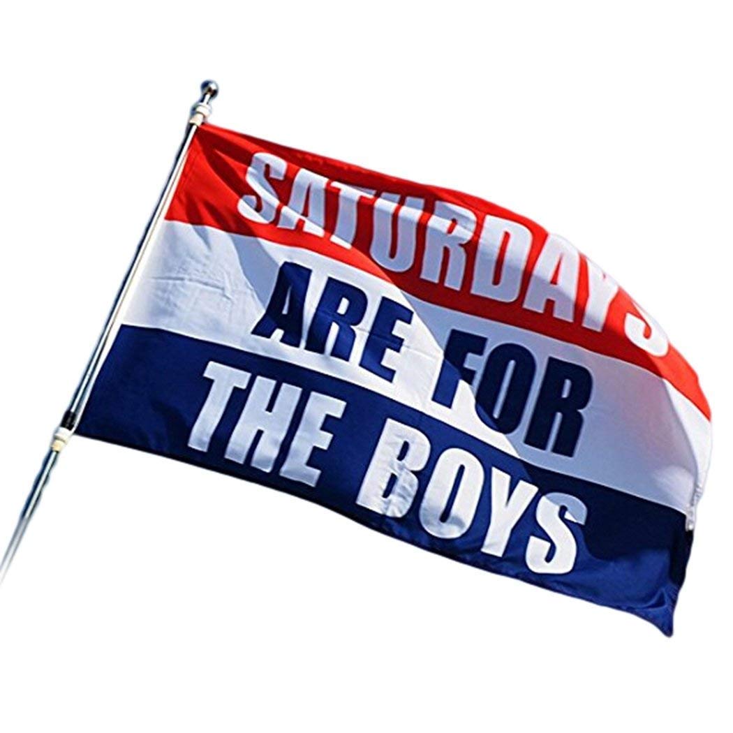 Shmbada Saturdays Are For The Boys Double Sided Flag For Outdoor Indoor - 100% Polyester - Double Stitched Reinforced Header With Brass Grommets